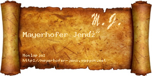 Mayerhofer Jenő névjegykártya