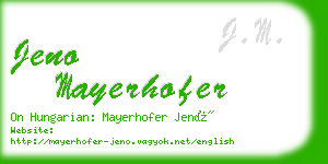 jeno mayerhofer business card